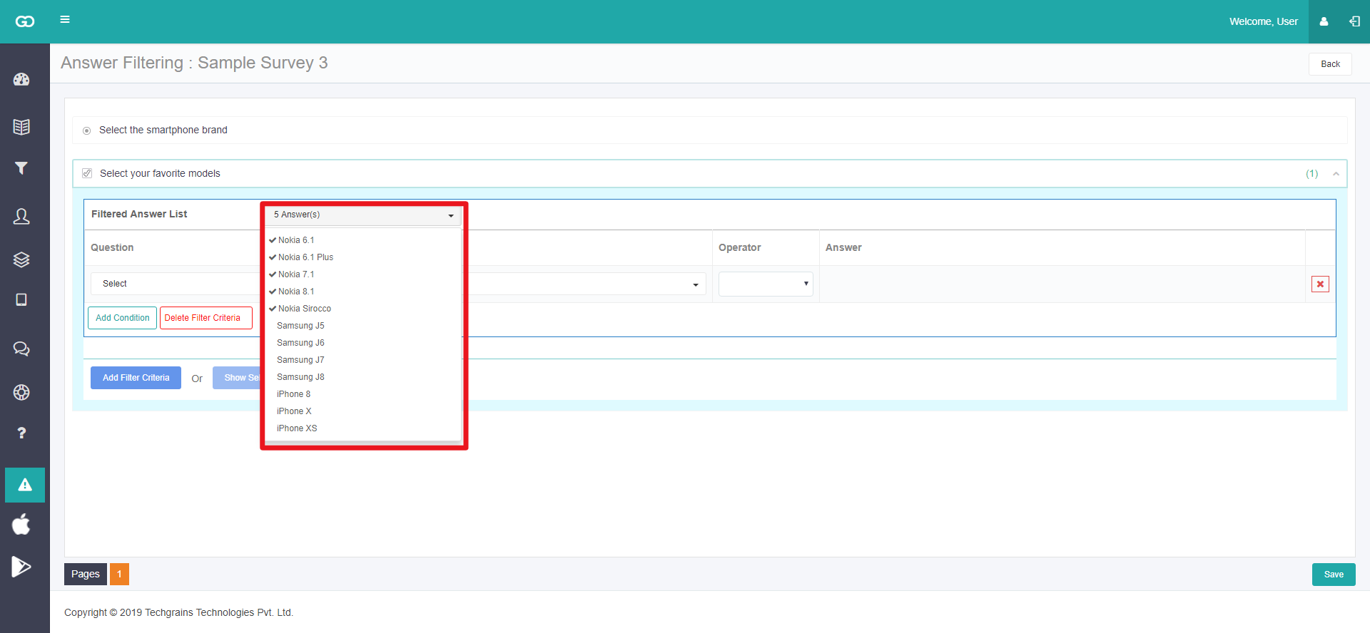 Answer Filtering Example