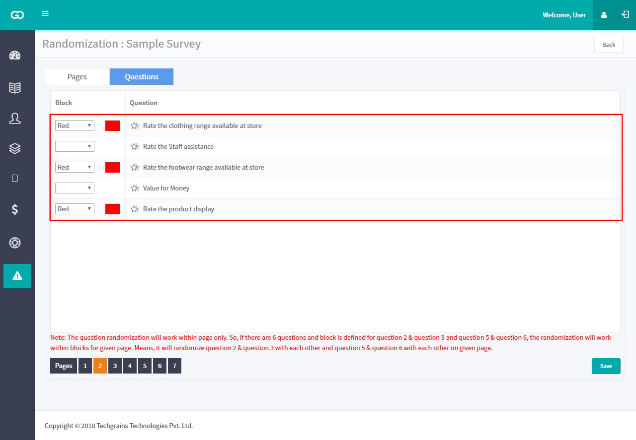 Randomization Question Configuration