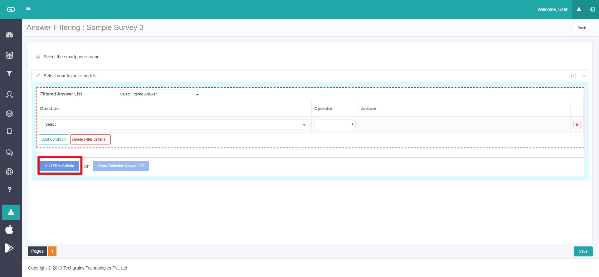 Answer Filtering Values