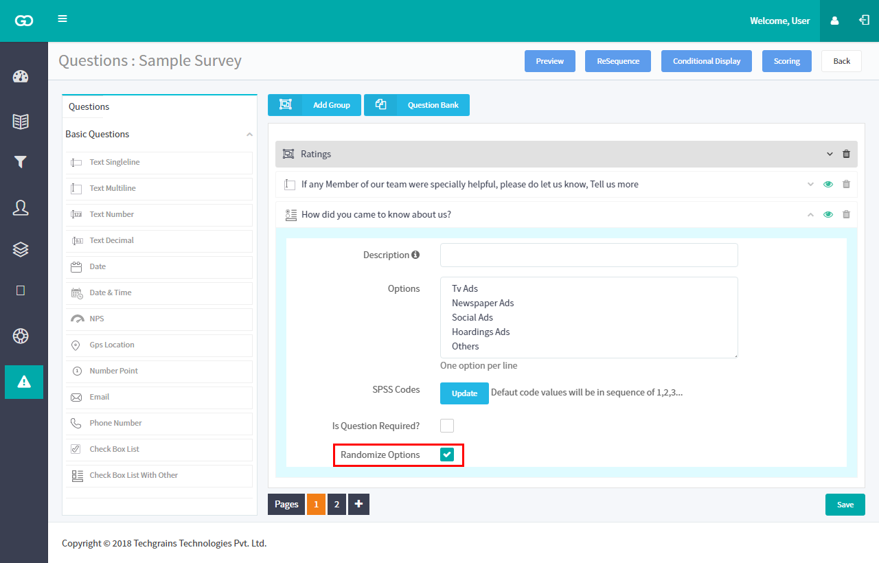 Randomization Checkbox