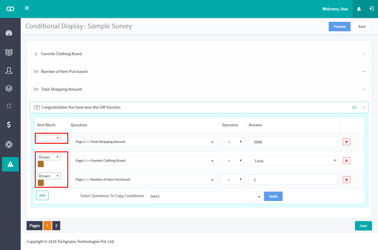 Conditional Display Configuration