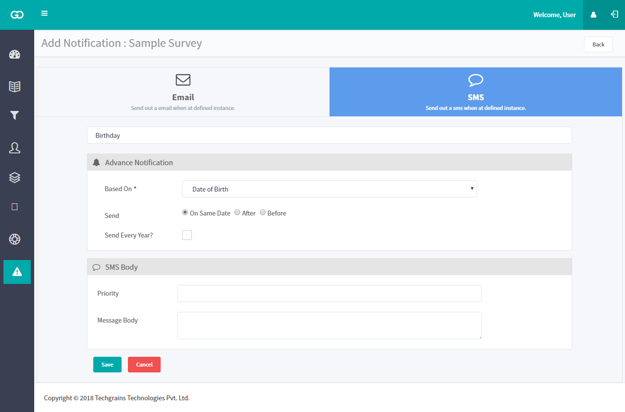 SMS Notifications Configuration