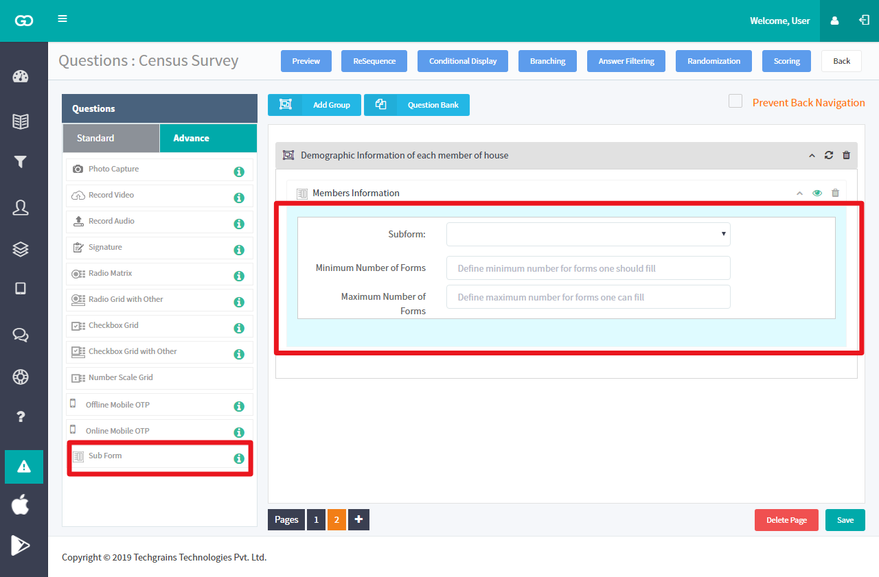 Sub Form Configuration